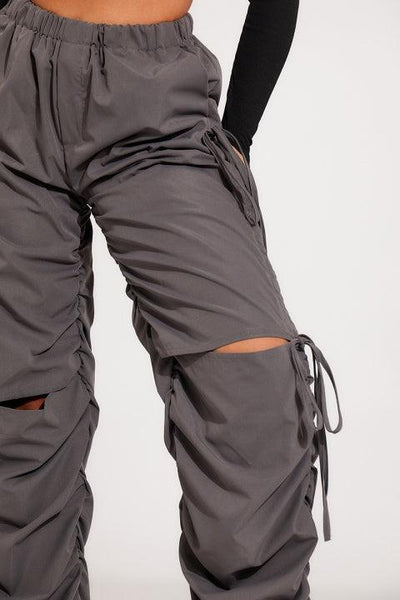 Sofia- Knie Ausschnitt Mehrere Taschen und Kordelzug Taille CargoHose