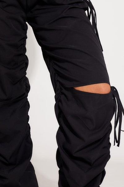 Sofia- Knie Ausschnitt Mehrere Taschen und Kordelzug Taille CargoHose