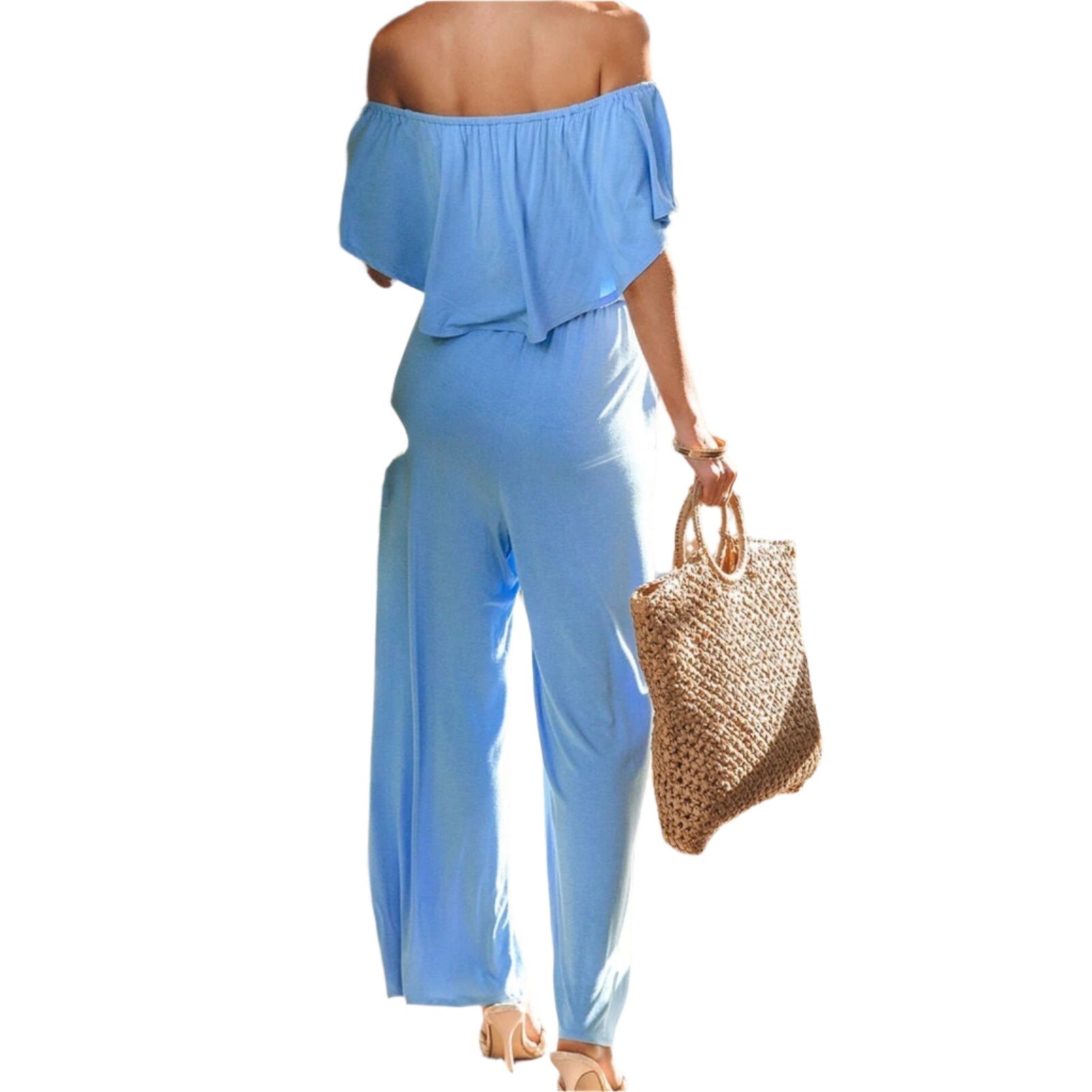 Jannie - Draperet off-skulder jumpsuit