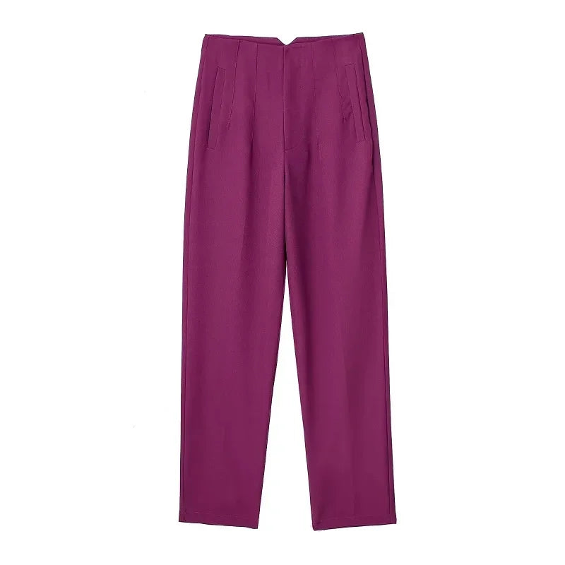 Sara - Højtaljede slim fit formelle bukser