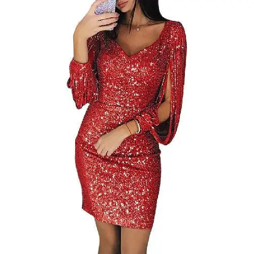 Farrah Sexet glamourøs glitterkjole