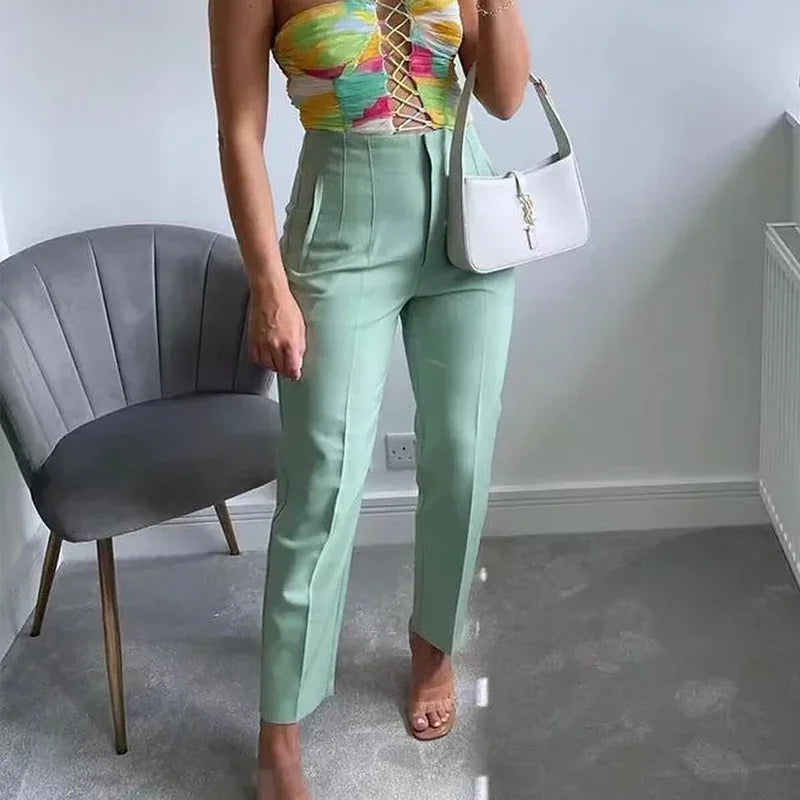 Sara - Højtaljede slim fit formelle bukser