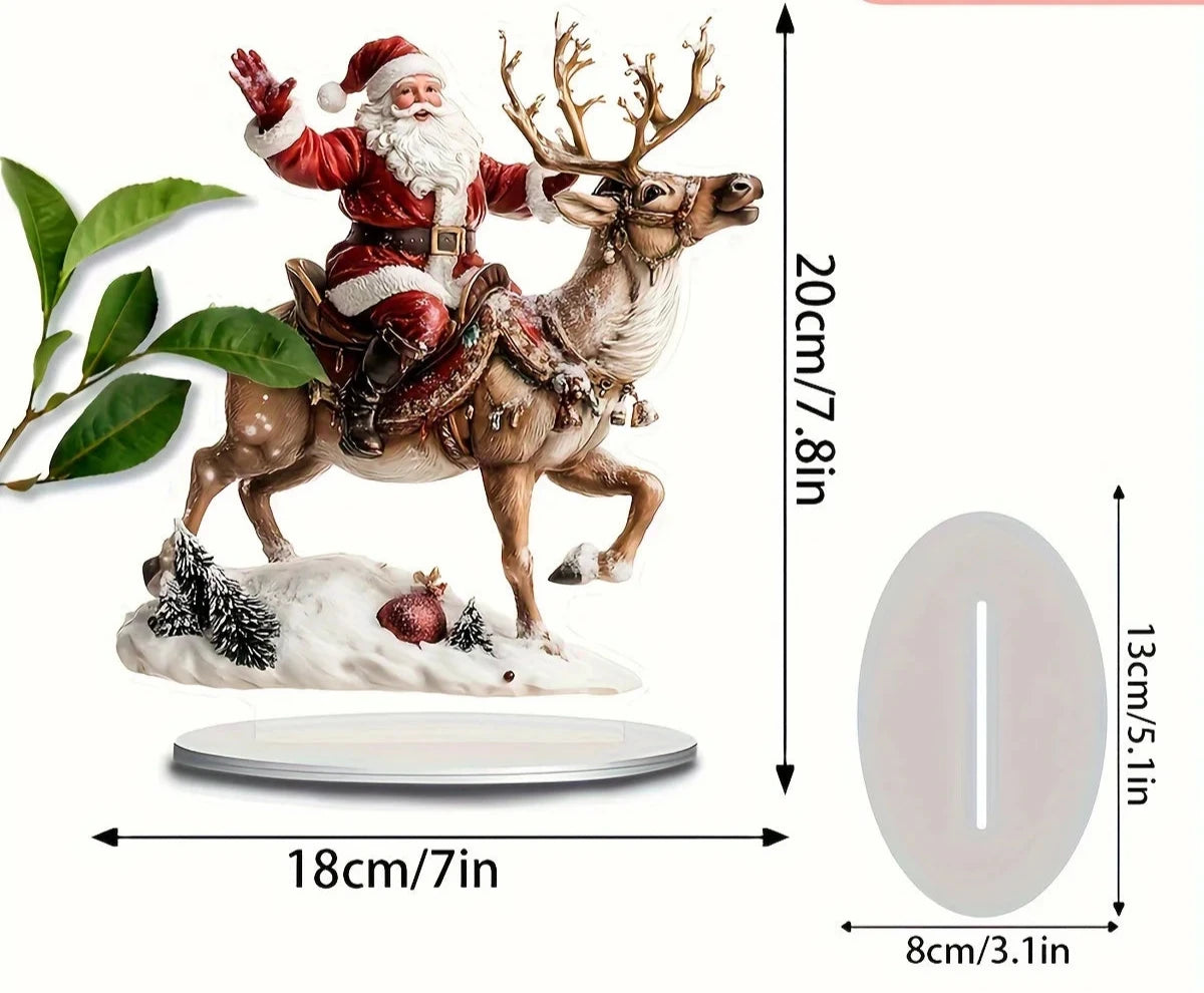 Julemanden ridende rensdyrfigur