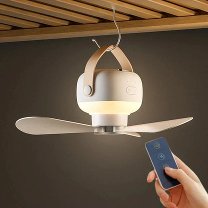 BreezeFlow - Genopladelig loftsventilator med fjernbetjening