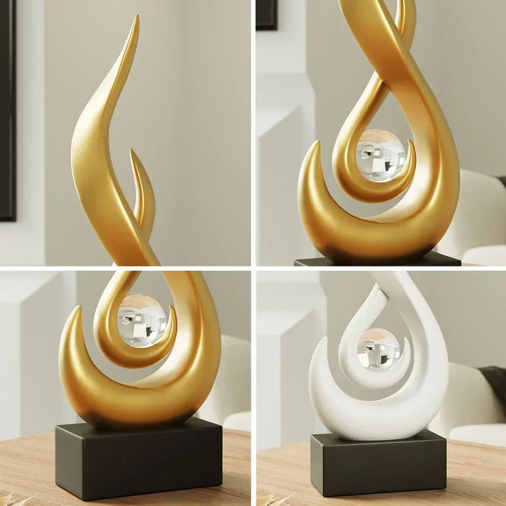 FlowSphere dekorativ skulptur - elegant rumindretning