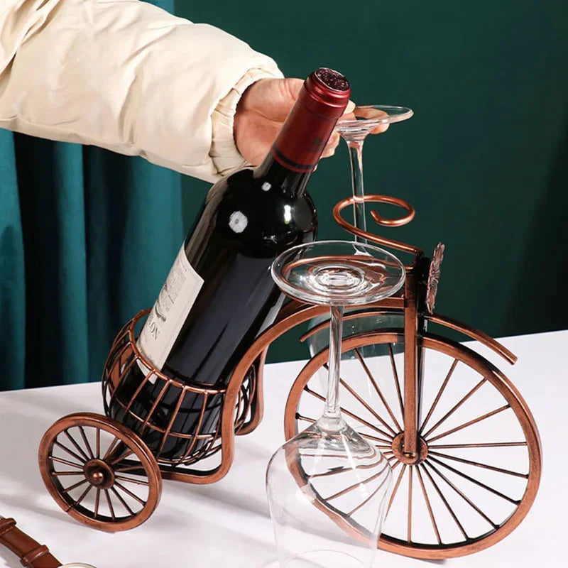 Pedal&Pour - Vintage vinreol med glasholdere