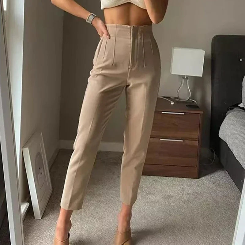 Sara - Højtaljede slim fit formelle bukser