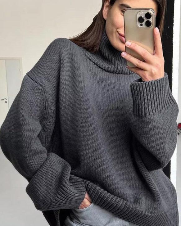 Sevi - Oversized strikket rullekravetrøje