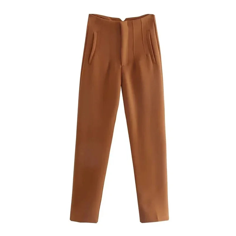 Sara - Højtaljede slim fit formelle bukser
