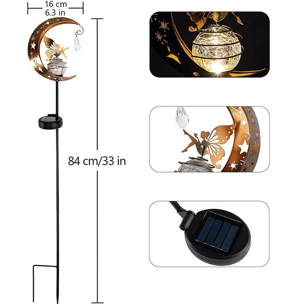 Fortryllende Solar Moon Garden Light