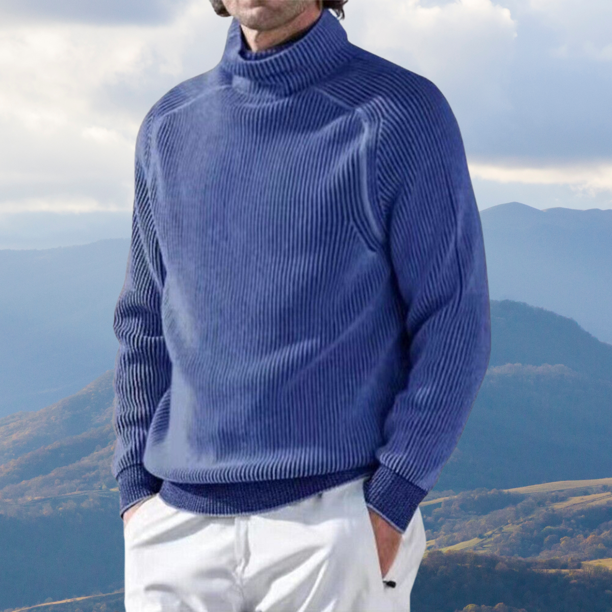 Victor - Cozy rullekravesweater med ribstrik for varme og stil