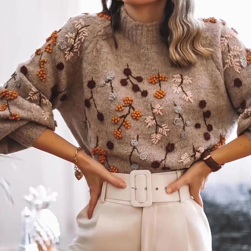 Elvira Afslappet Langærmet Bluse med Unikt Print
