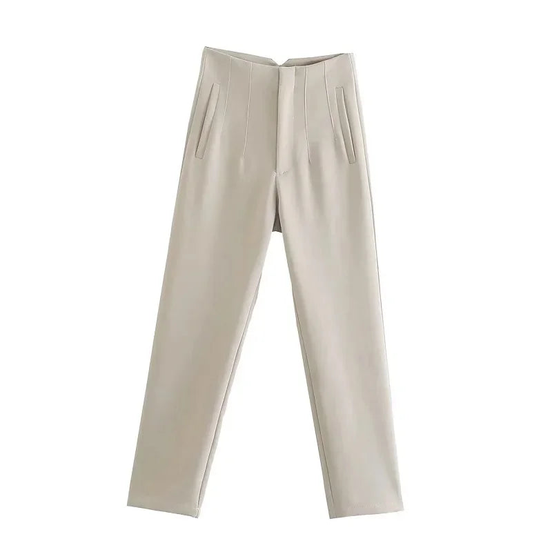 Sara - Højtaljede slim fit formelle bukser