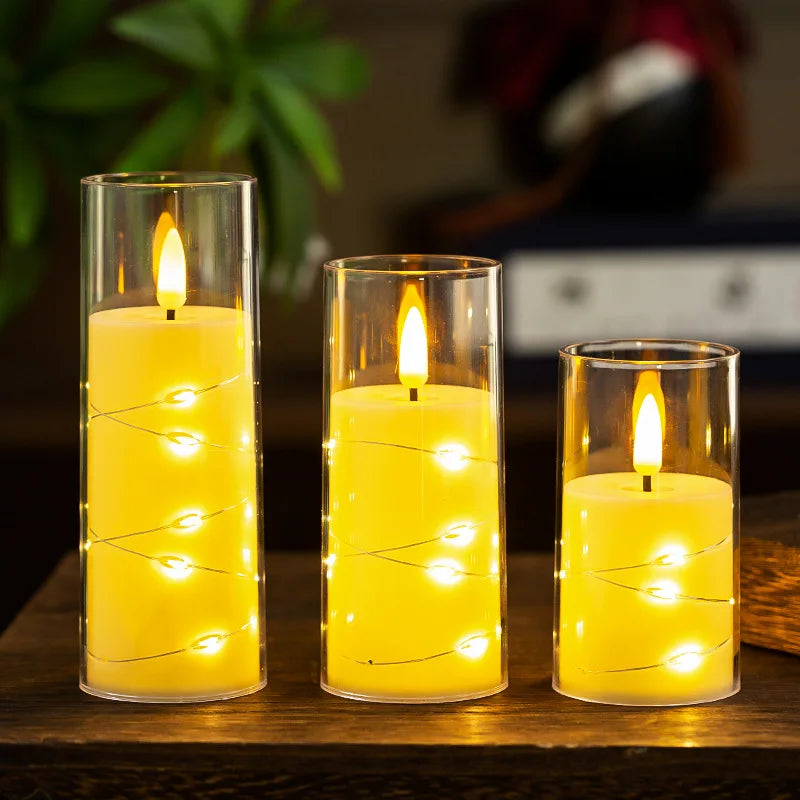LED flammefri elektroniske stearinlys batteridrevet