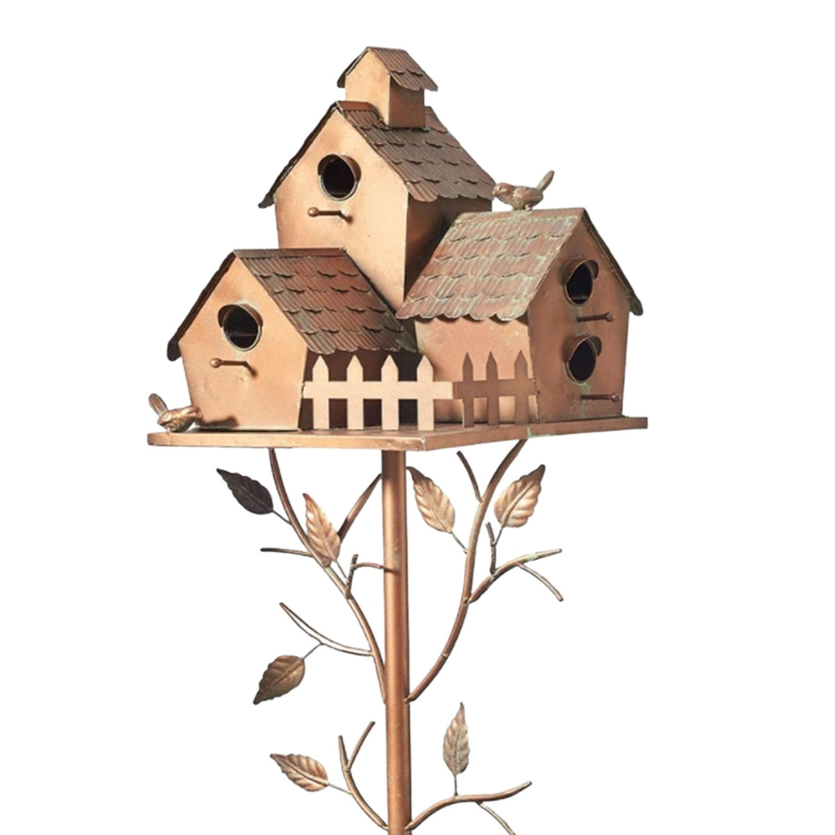 RusticHaven - Dekorativt Foderhus med Antik Finish og Ornamenteret Stativ