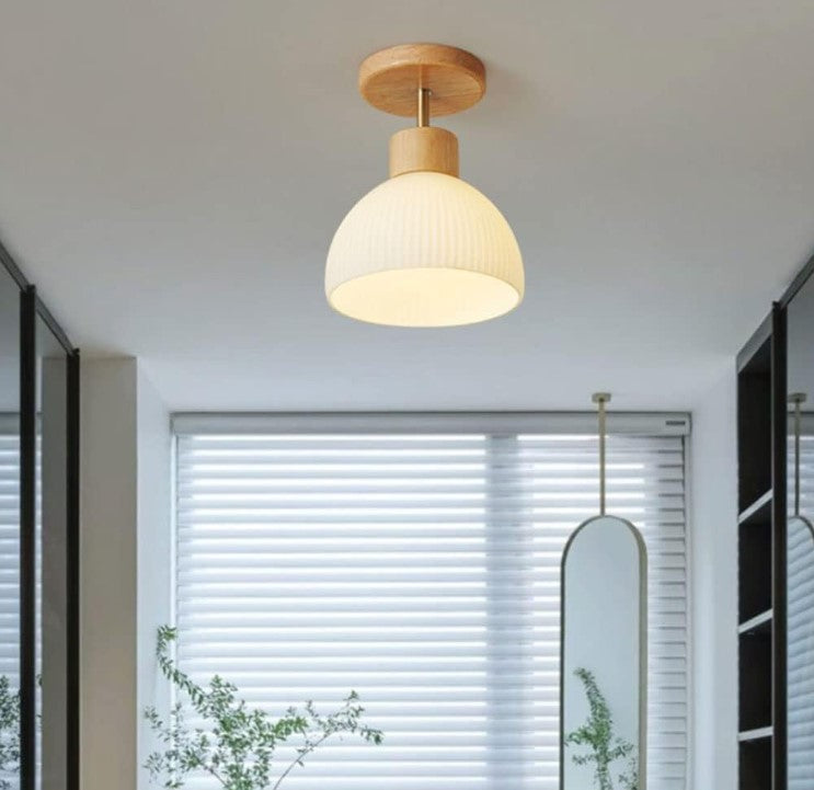 LumiTræ Moderne LED Loftslampe – Naturlig Elegance og Hyggelig Belysning