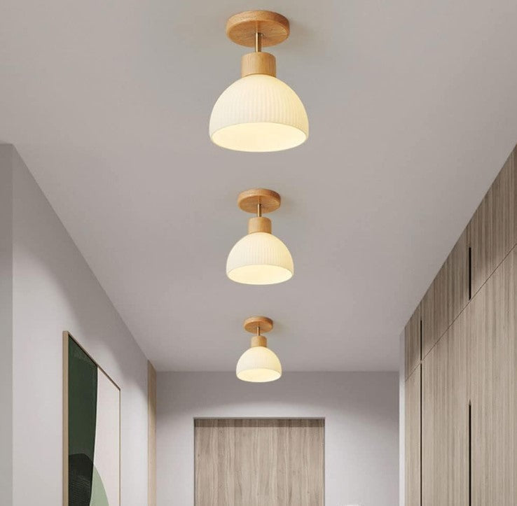 LumiTræ Moderne LED Loftslampe – Naturlig Elegance og Hyggelig Belysning