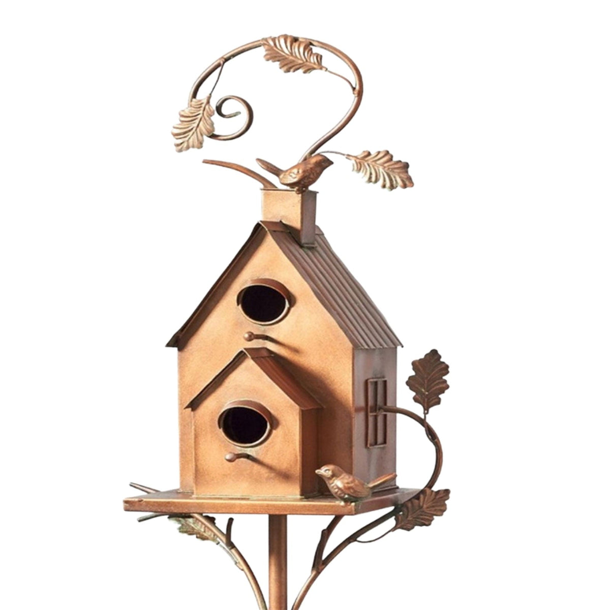 RusticHaven - Dekorativt Foderhus med Antik Finish og Ornamenteret Stativ