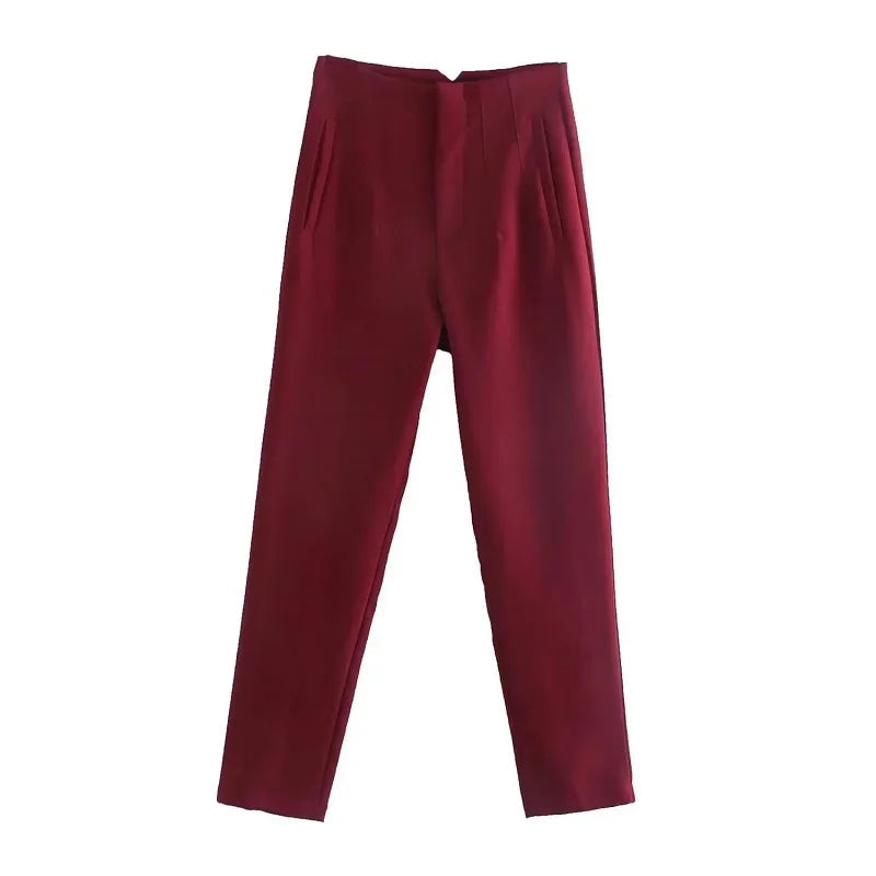 Sara - Højtaljede slim fit formelle bukser