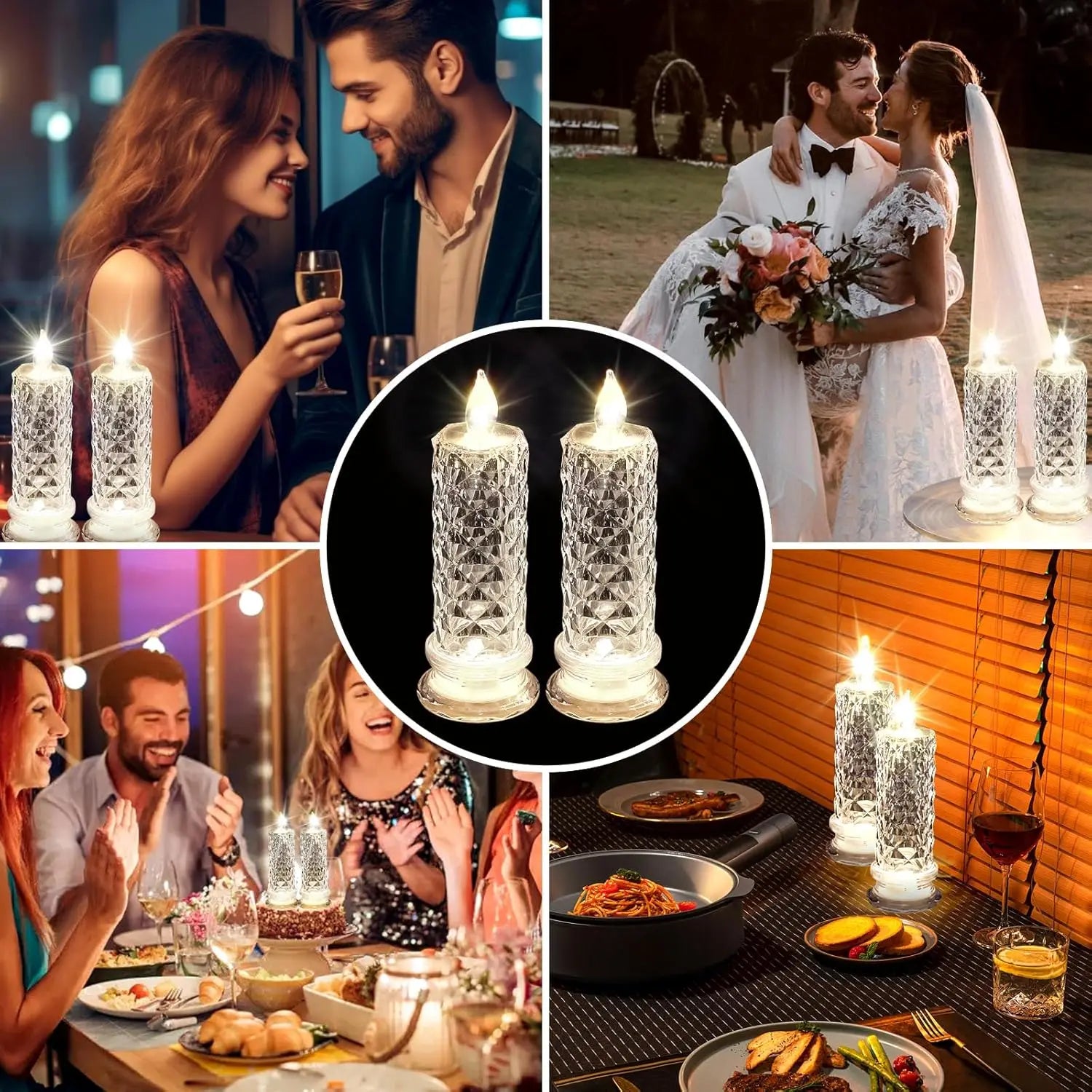 Krystallys LED-lys batteridrevet lanterne natlampe