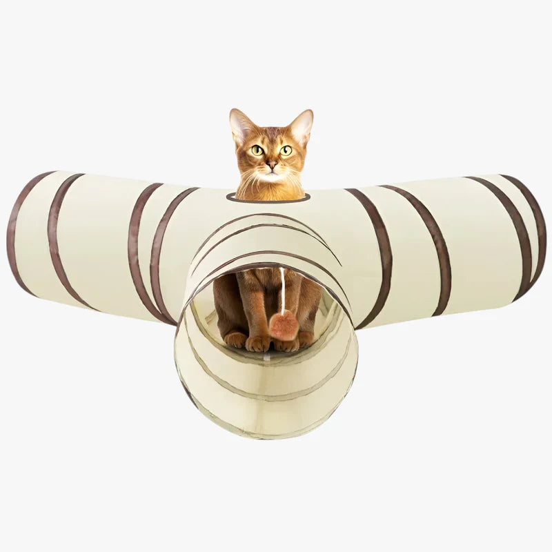 WhiskTrail – Sammenklappelig kattetunnel med design med flere baner og gennemkigsåbninger
