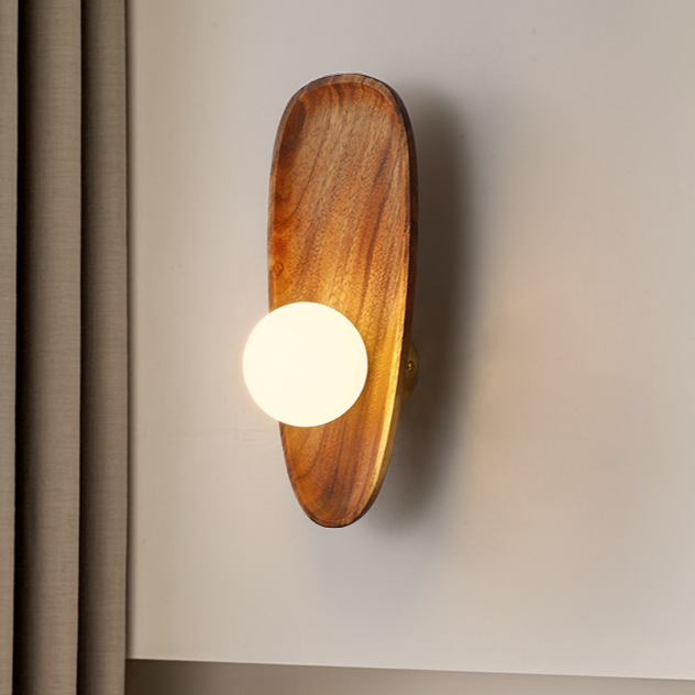 LumiWood Moderne Trævæglampe – Naturlig Elegance og Varm Atmosfære