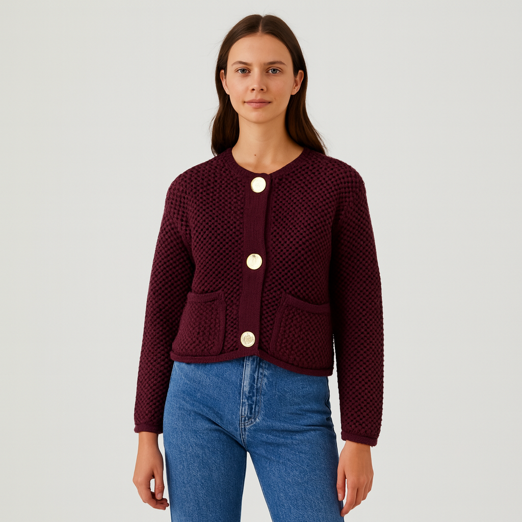 Serene | Strikjakke med knaplukning