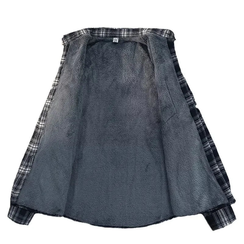Luke Fleece-foret plaid trendy langærmet