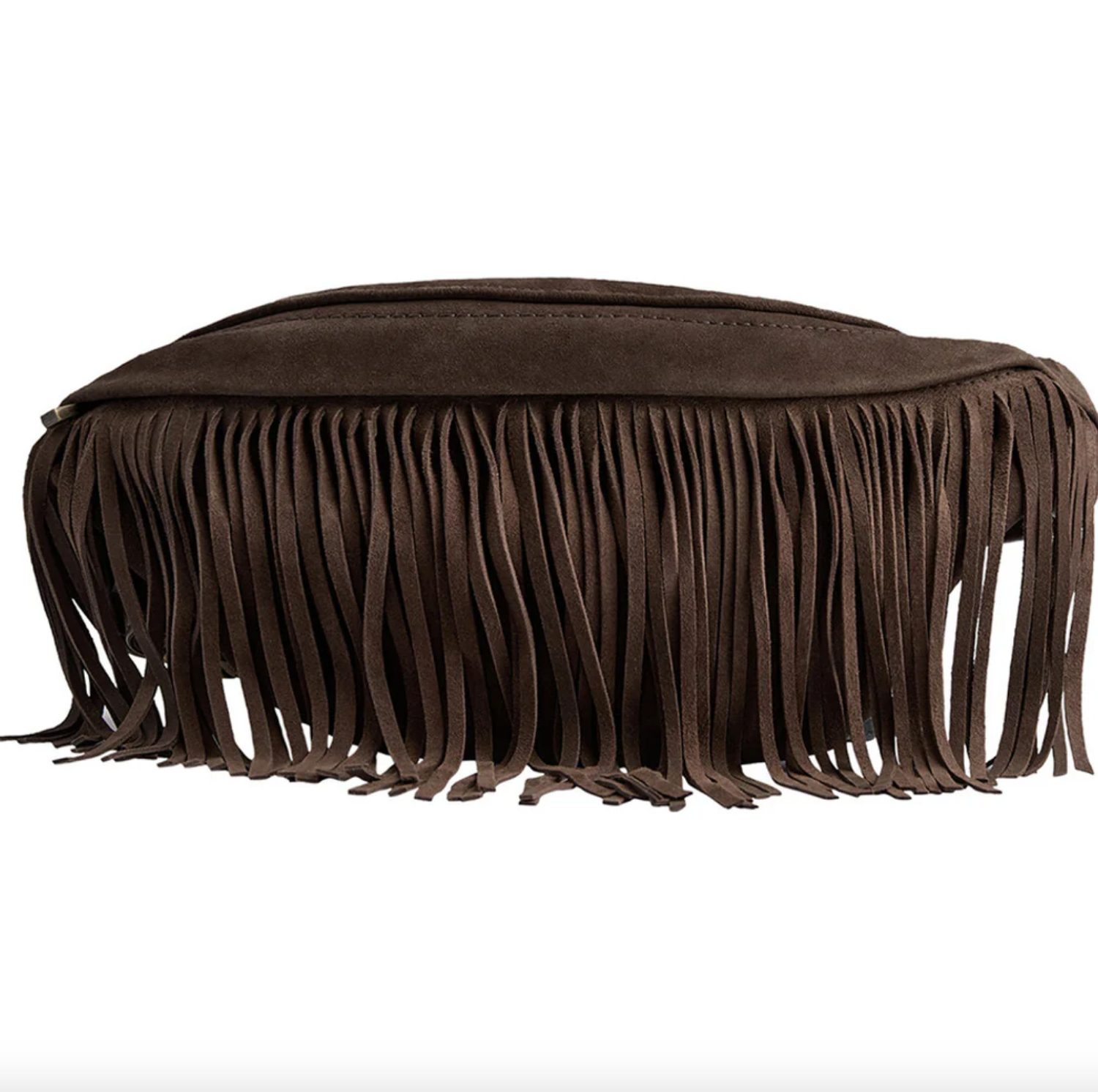 Klarise - Brun Lædermavetaske med Frynser til Boho-Chic Stil