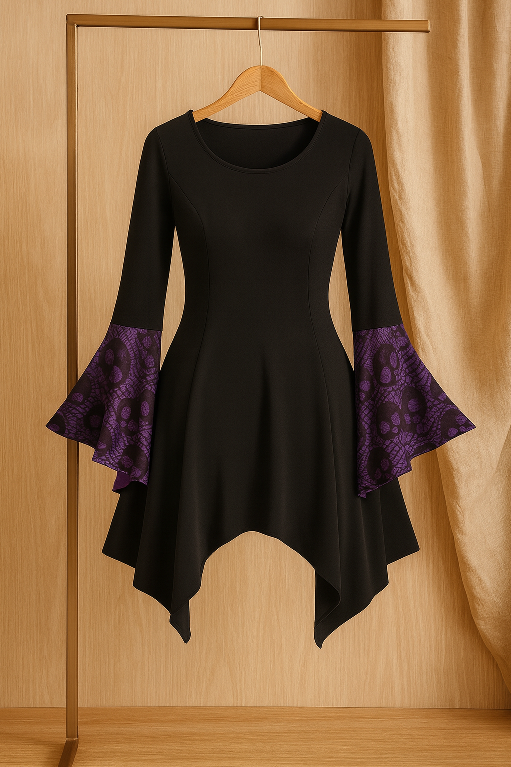 SkullLace Gothic Bluse – Damenbluse med Dødningehoved-Print & Taljesnøring