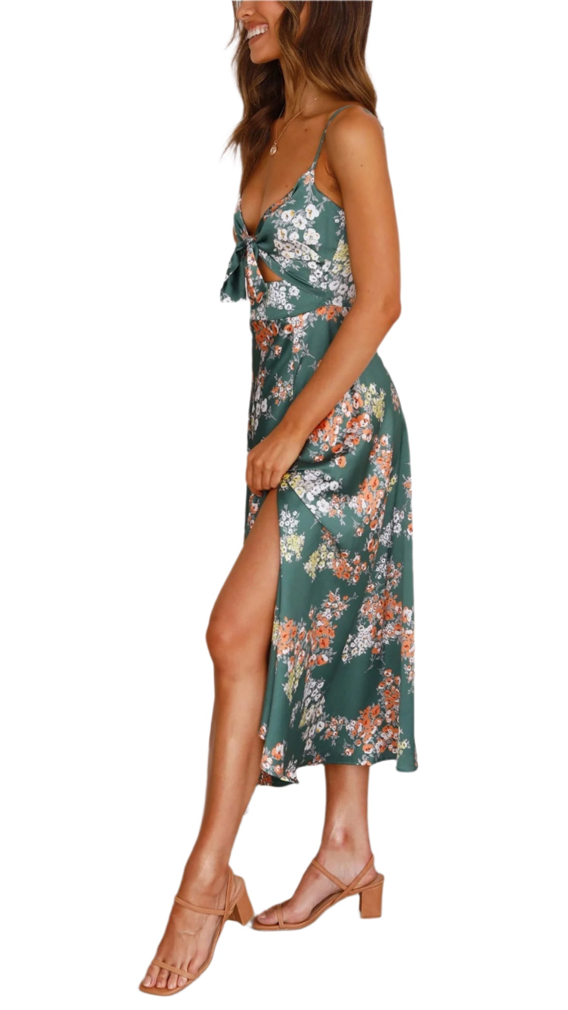 Claudia - Satin blomsterkjole