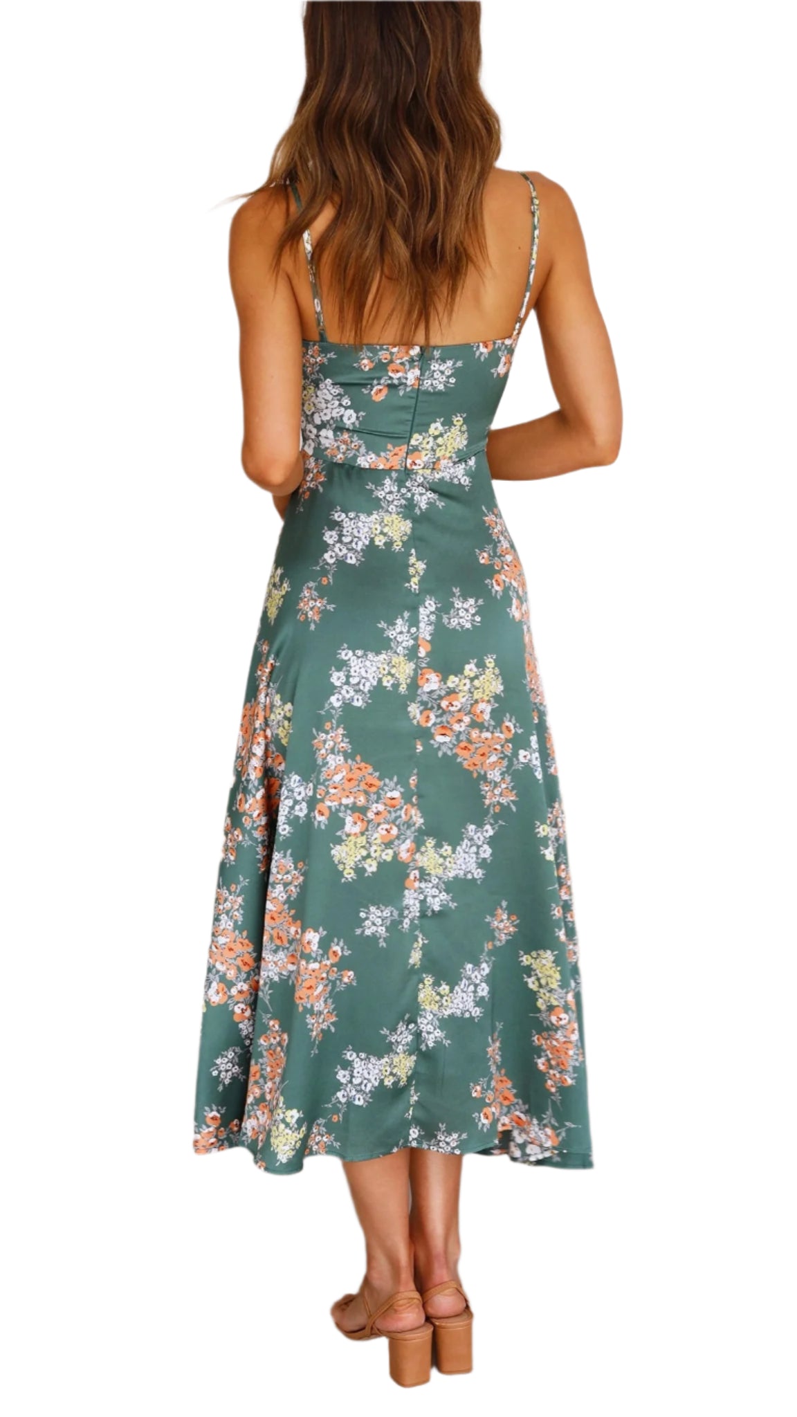 Claudia - Satin blomsterkjole
