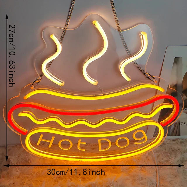 GlowBite Neon Fastfood Natlys – Skab en Trendy og Sjov Atmosfære