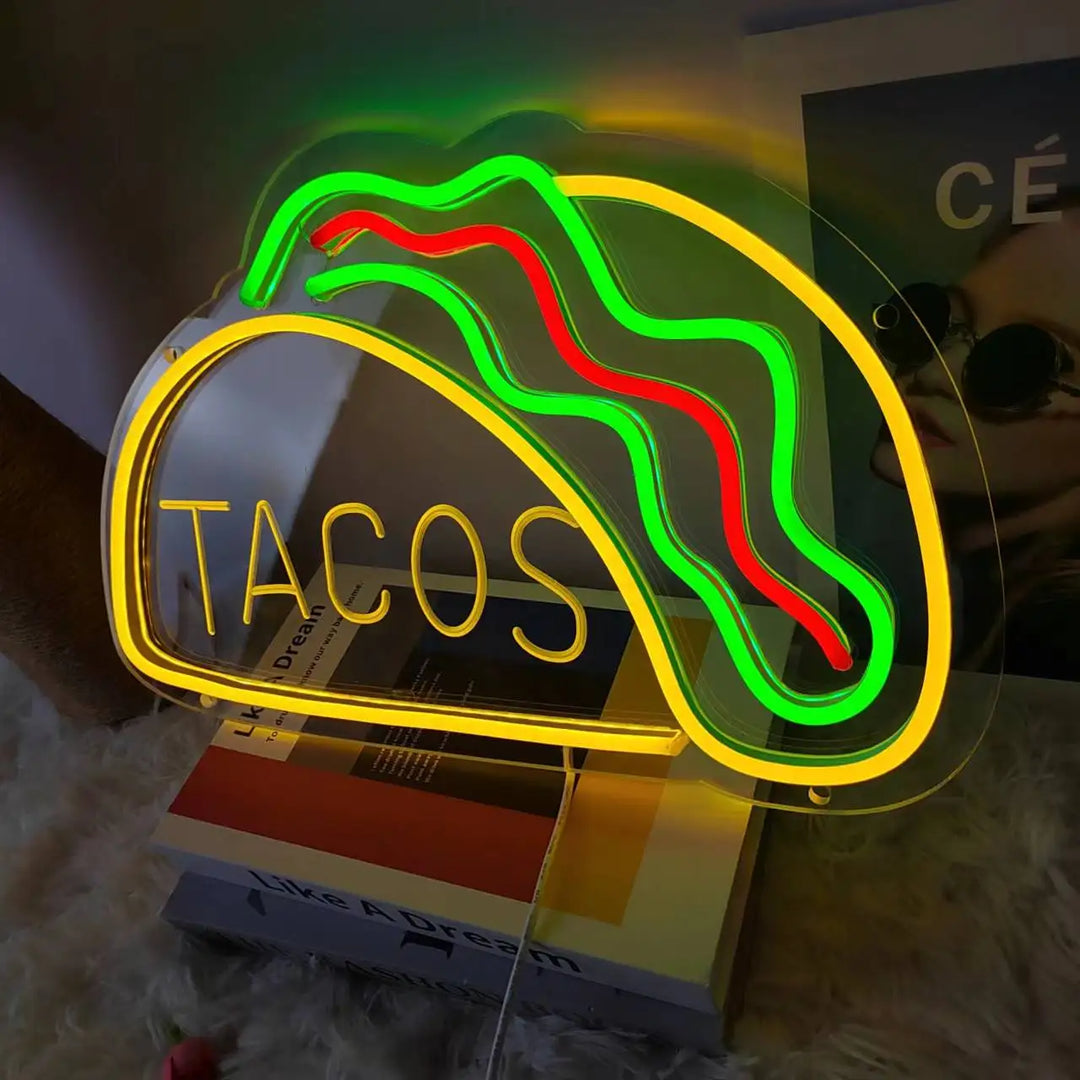 GlowBite Neon Fastfood Natlys – Skab en Trendy og Sjov Atmosfære