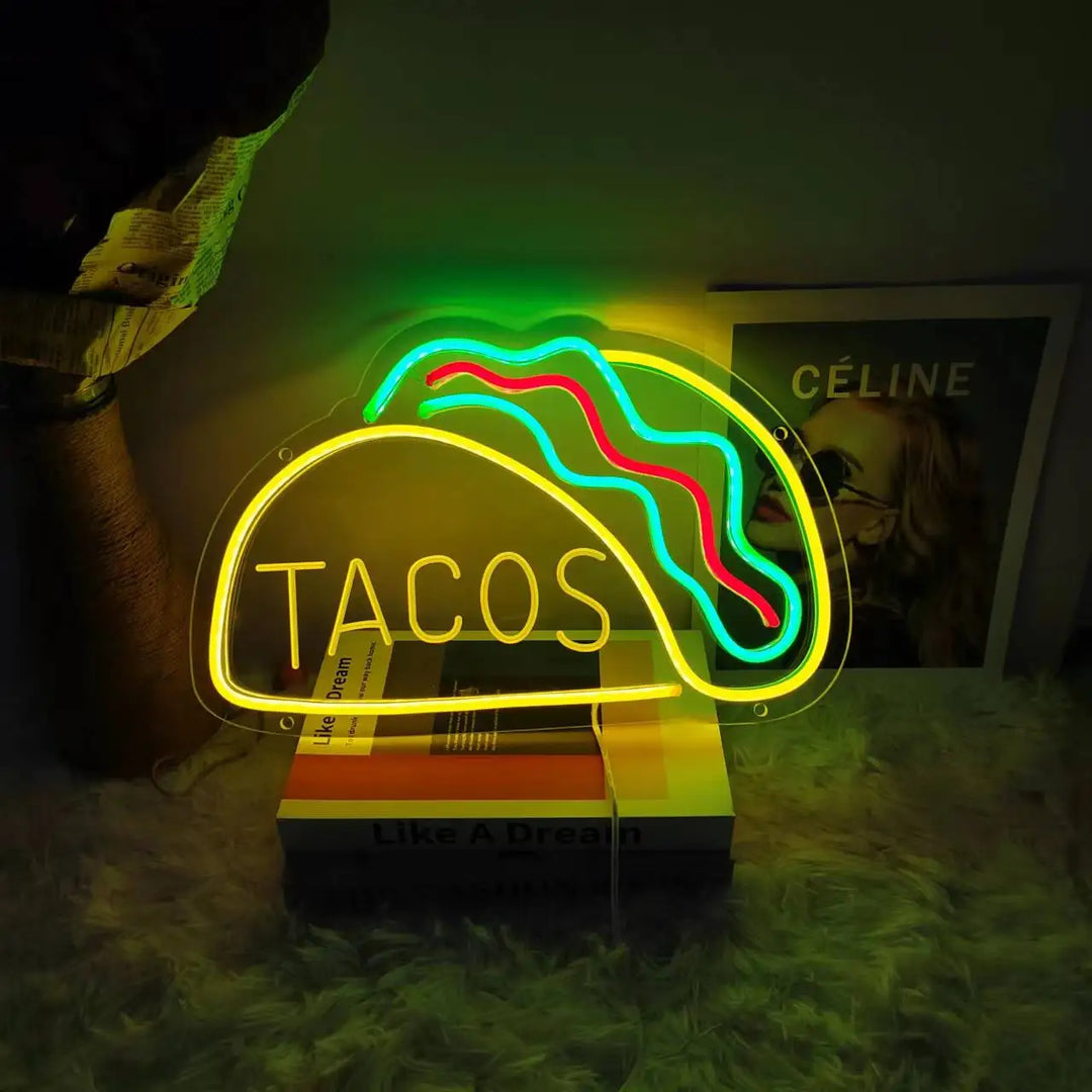 GlowBite Neon Fastfood Natlys – Skab en Trendy og Sjov Atmosfære