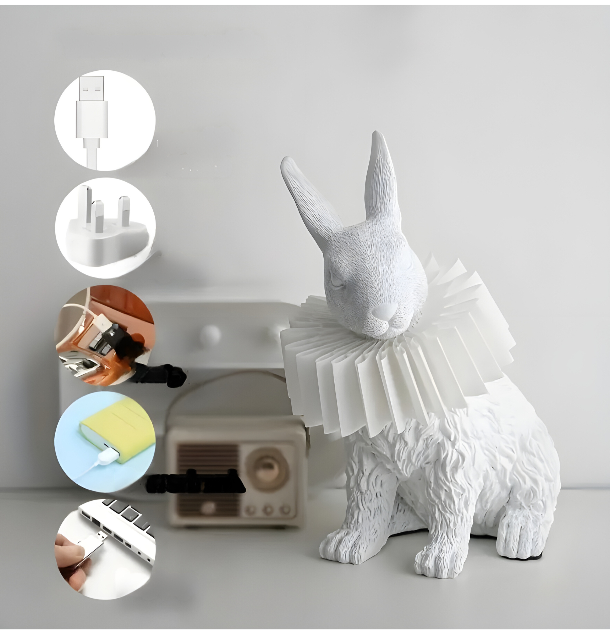 LumiBun – Art Deco-Inspireret Kaninformet Bordlampe