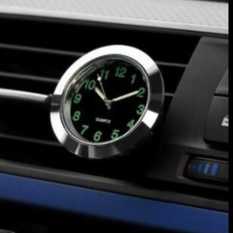 AutoTime Mini Analogt Bilur – Selvklæbende og Stilfuldt Design til Bilinteriør