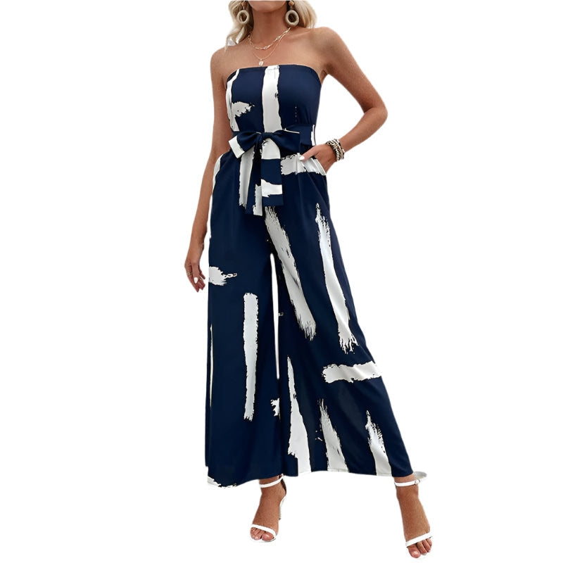 Cilia - Elegant jumpsuit uden skuldre med udsatte ben og funktionelle lommer