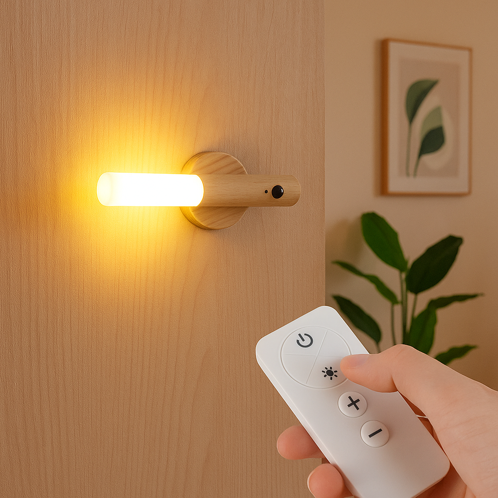VivaGlow – Smart LED-væglampe med Bevægelsessensor og Fjernbetjening