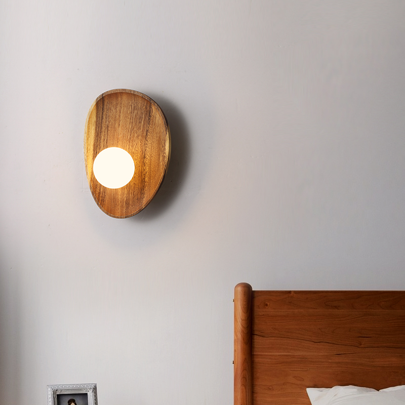 LumiWood Moderne Trævæglampe – Naturlig Elegance og Varm Atmosfære