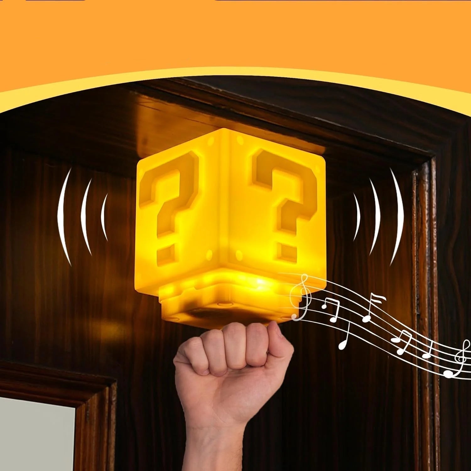 Power-Up Block natlampe - Super Mario-inspireret spildekor