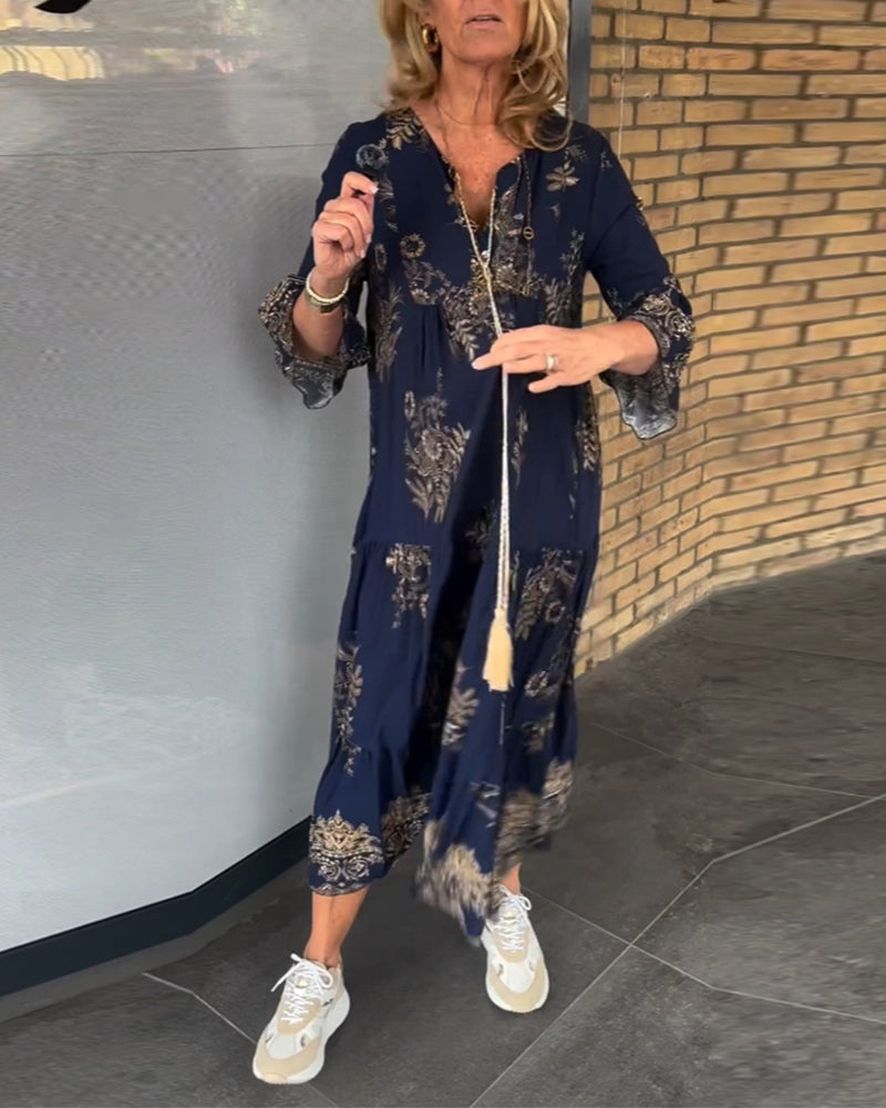 Elara – Boheme-Inspireret Maxi Kjole
