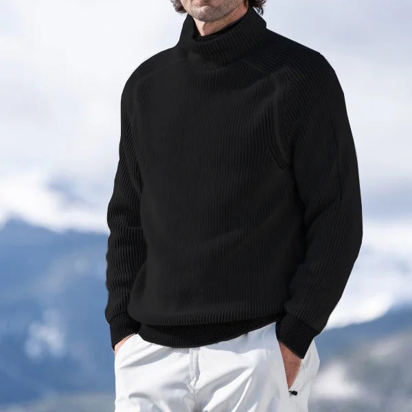 Victor - Cozy rullekravesweater med ribstrik for varme og stil