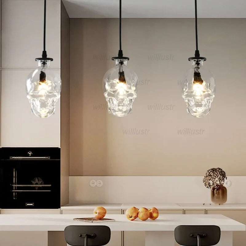 Glow LED-dødningehoved-pendel