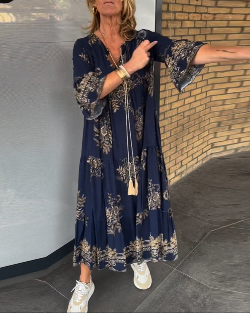 Elara – Boheme-Inspireret Maxi Kjole