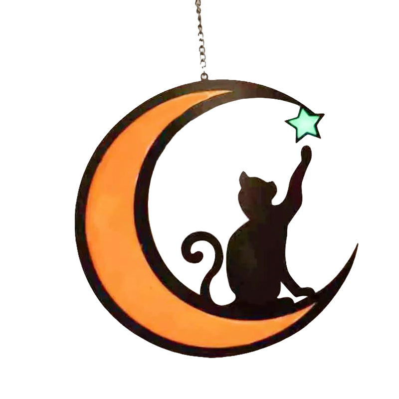 MysticPaws Kat & Halvmåne Lampe – Magisk Stemningslys til Hyggelig Indretning