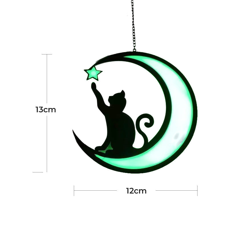 MysticPaws Kat & Halvmåne Lampe – Magisk Stemningslys til Hyggelig Indretning