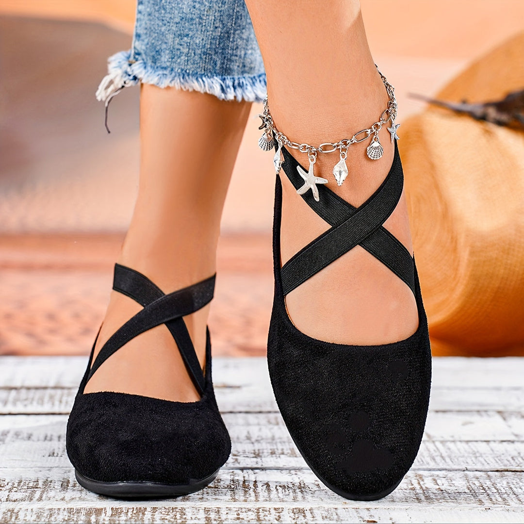 Melody – Elegante Ballerina Flats med Krydsremme