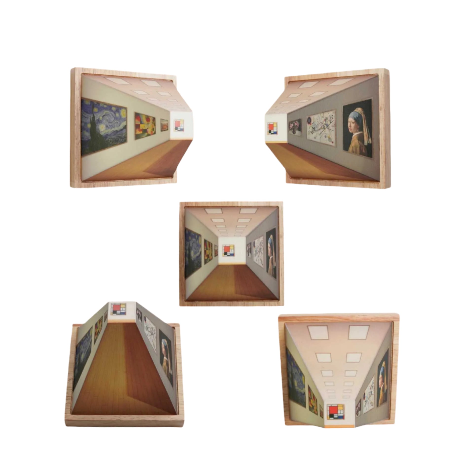 GalleryGlow- 3D Kunstinspireret Væglampe med Oplyste Mesterværker