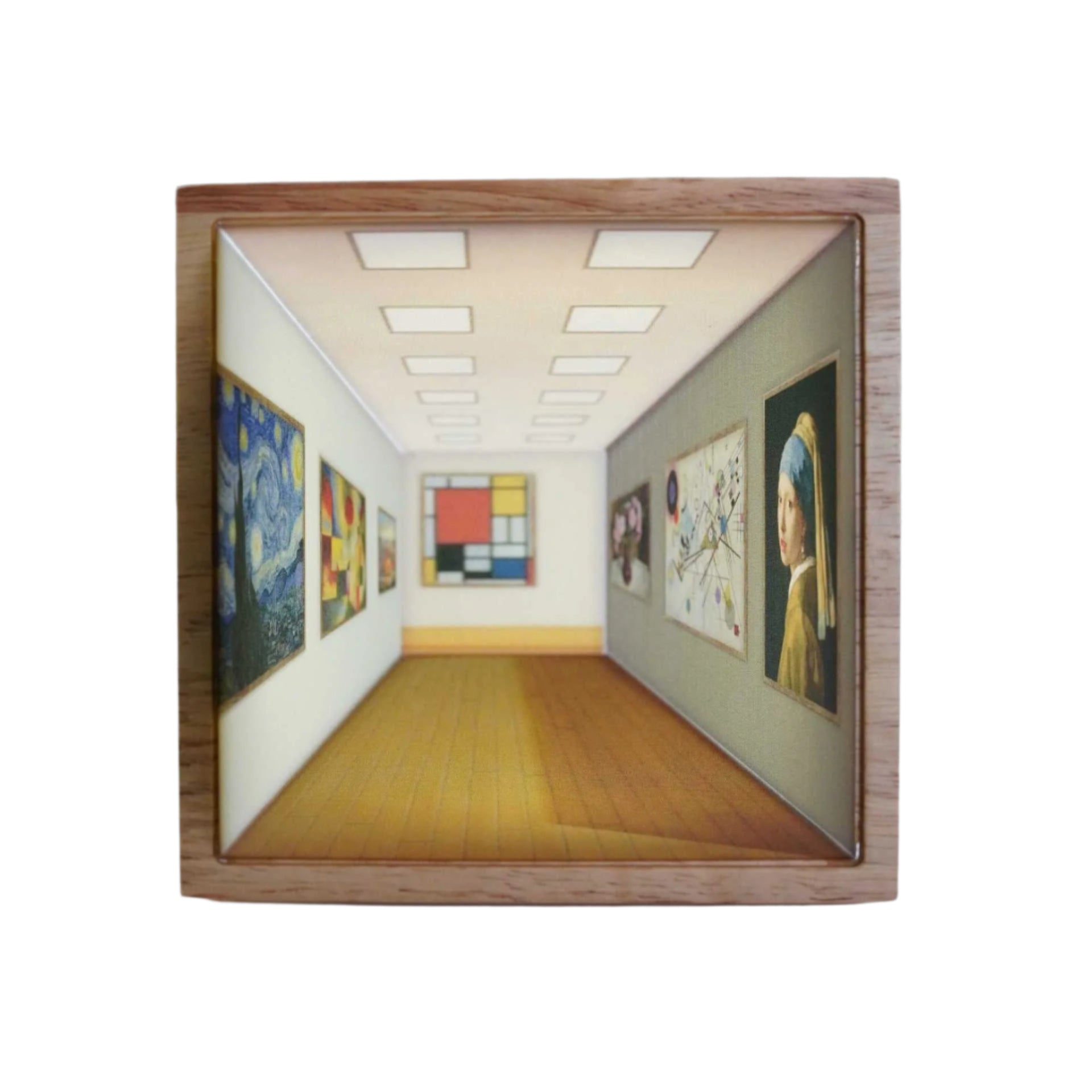 GalleryGlow- 3D Kunstinspireret Væglampe med Oplyste Mesterværker